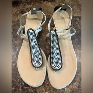 Giuseppe Zanotti. Gold & Brown Crystal Sandals. Size 37.